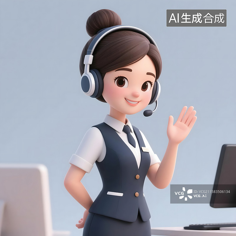 【AI数字艺术】电话客服，人工客服图片素材