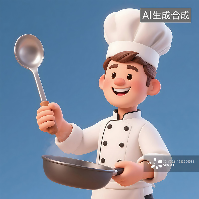 【AI数字艺术】卡通厨师图片素材