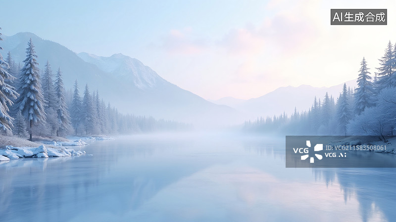 【AI数字艺术】雪域仙境图片素材