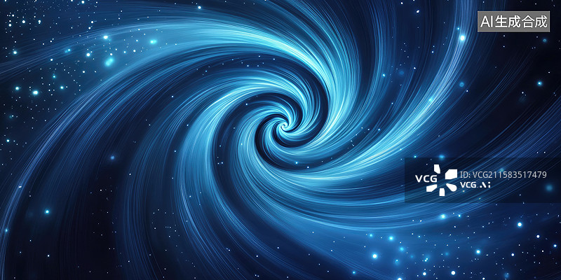 【AI数字艺术】动感蓝色螺旋抽象渐变背景上旋涡和光效企业演示科技手册财务报告的新设计年度会议经济总结未来图片素材