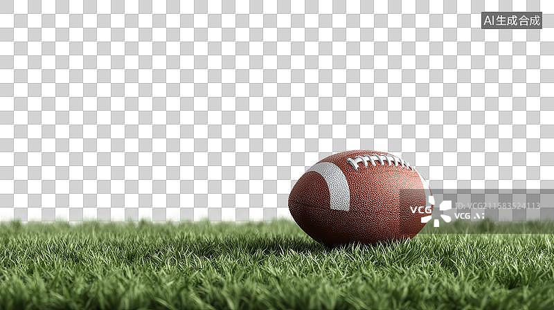 【AI数字艺术】[免抠PNG素材]绿茵场上的橄榄球图片素材