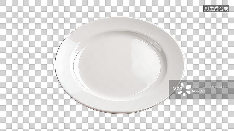 【AI数字艺术】[免抠PNG素材]一个光滑的白色陶瓷餐盘图片素材