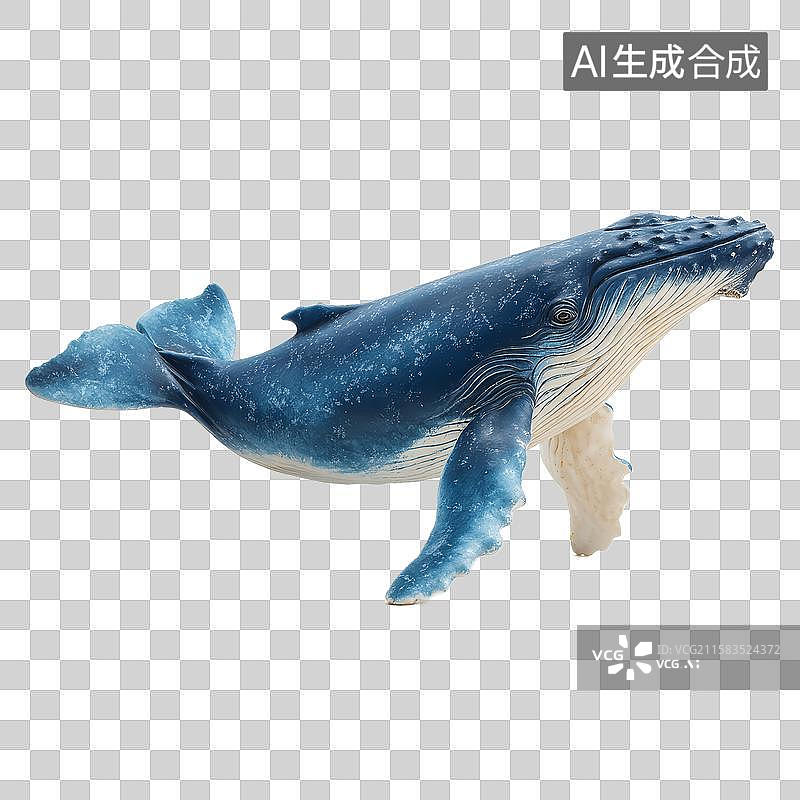 【AI数字艺术】[免抠PNG素材]深海中的座头鲸图片素材