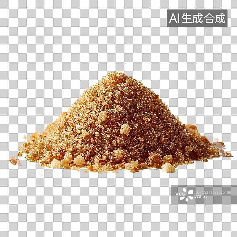 【AI数字艺术】[免抠PNG素材]一堆具有粗质感的棕色糖粒图片素材