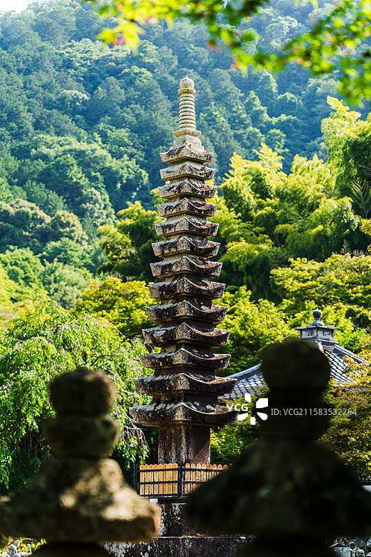 日本京都岚山化野念佛寺风光图片素材