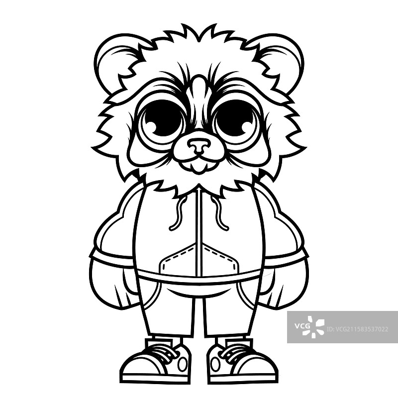 红熊猫轮廓的卡通角色设计图片素材