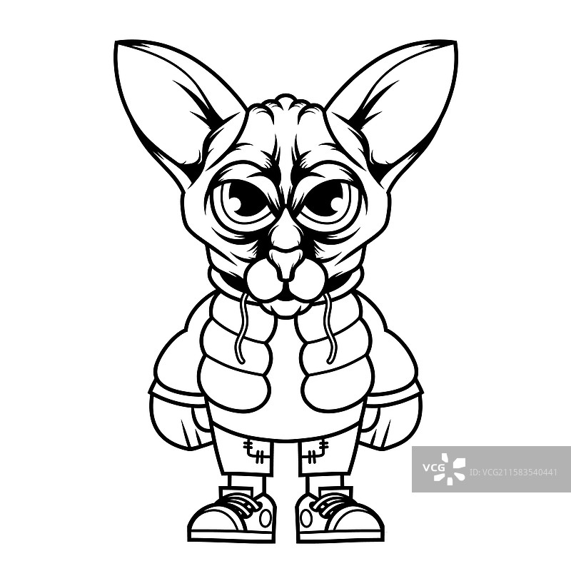 斯芬克斯轮廓的卡通角色设计图片素材