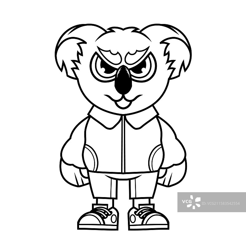 考拉卡通吉祥物角色设计轮廓图片素材