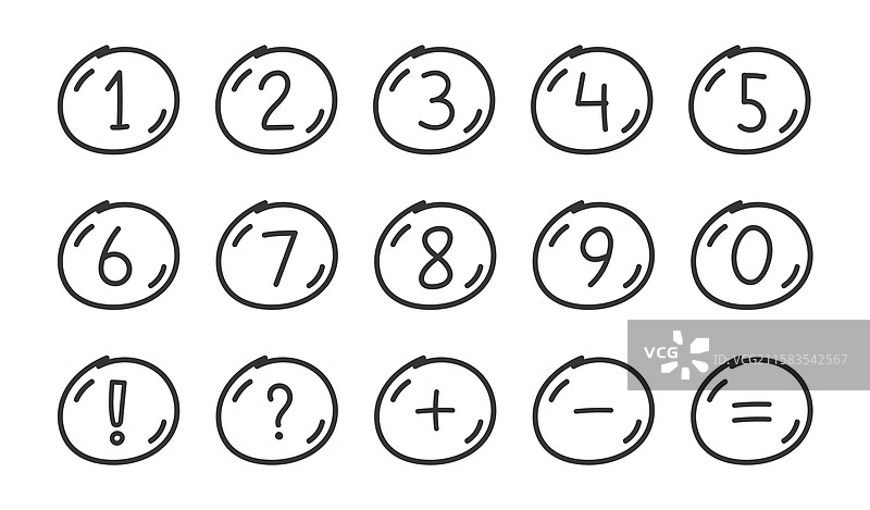 手绘数字和符号图片素材