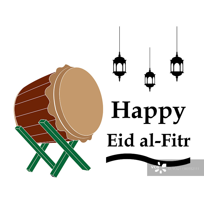 穆斯林的快乐开斋节问候图标图片素材