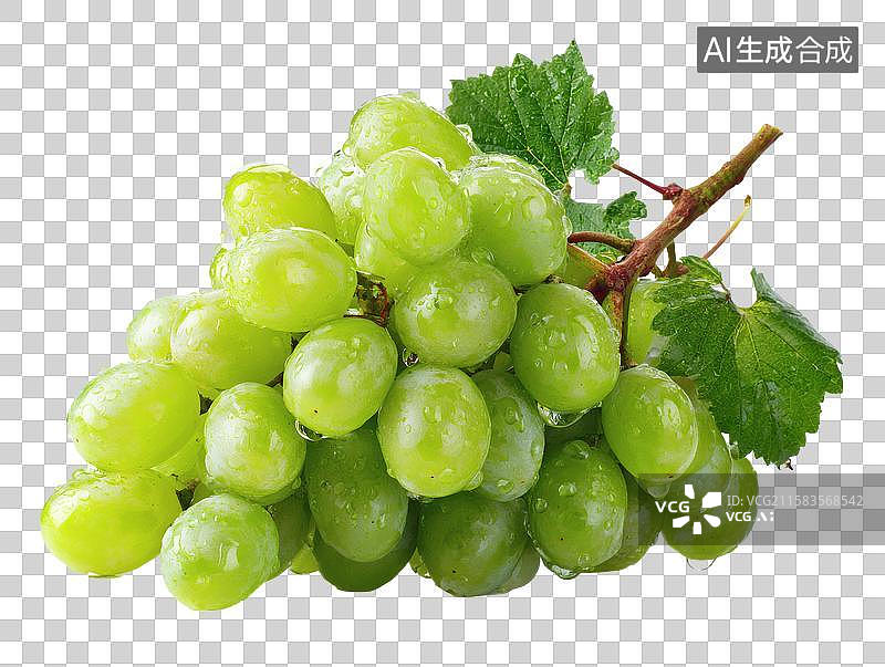 【AI数字艺术】带有水珠的新鲜青提图片素材
