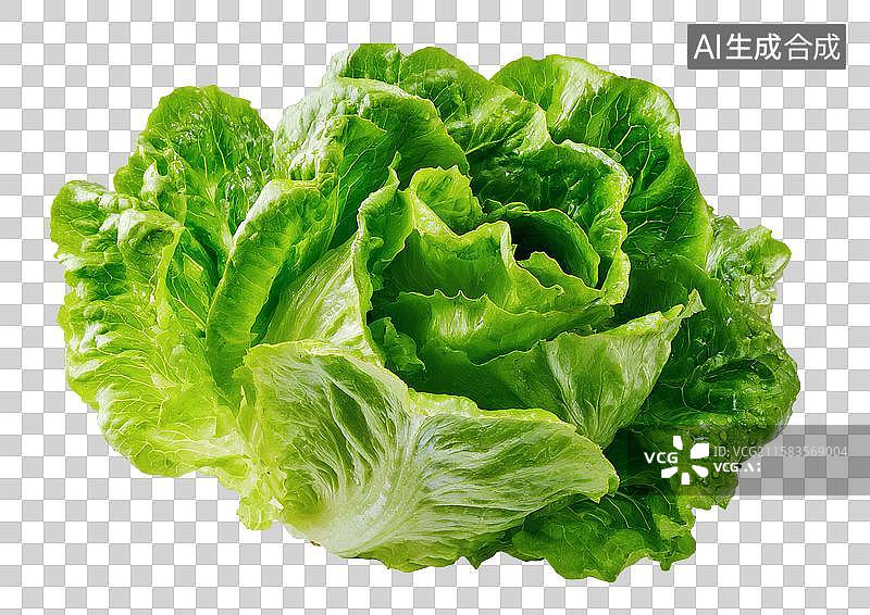 【AI数字艺术】新鲜的奶油生菜，叶片脆嫩带水珠图片素材