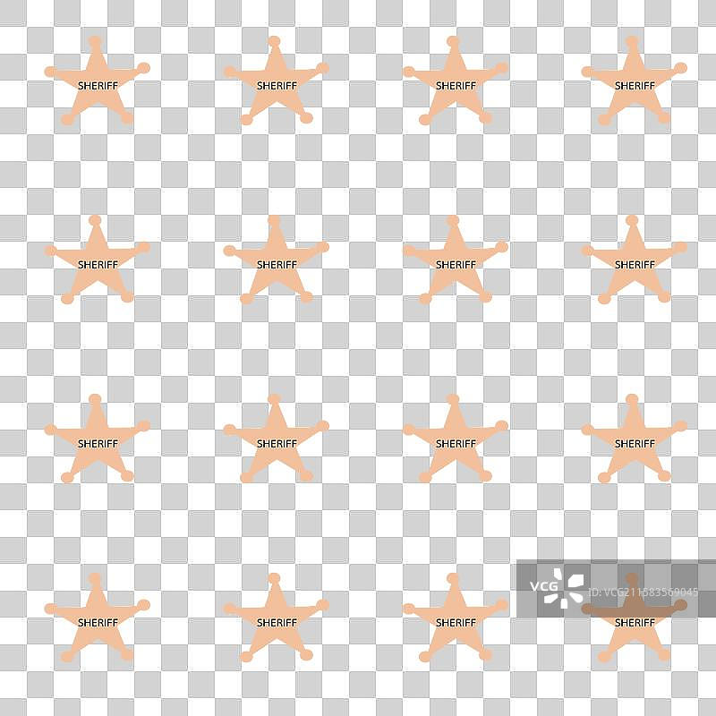 儿童设计用的牛仔警长徽章图案图片素材