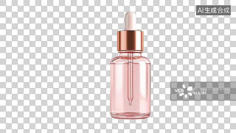 【AI数字艺术】粉色玻璃滴管瓶精华液护肤产品图片素材