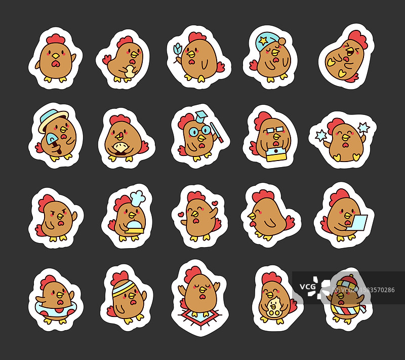 可爱的角色鸡肉套餐图片素材