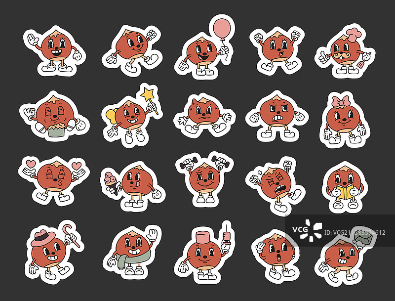 不同情绪的栗子角色集图片素材