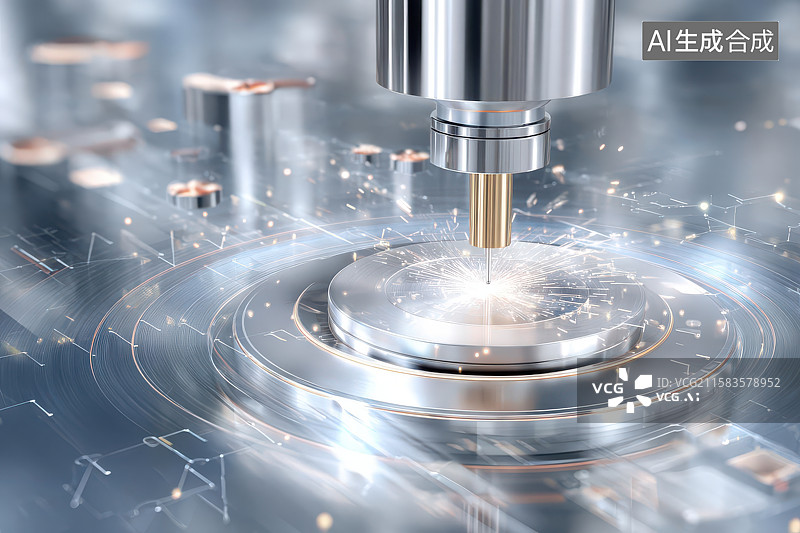 【AI数字艺术】金属齿轮精密加工工业特写图图片素材