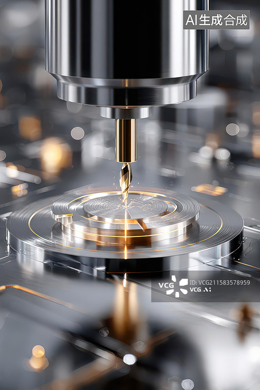 【AI数字艺术】金属齿轮精密加工工业特写图图片素材