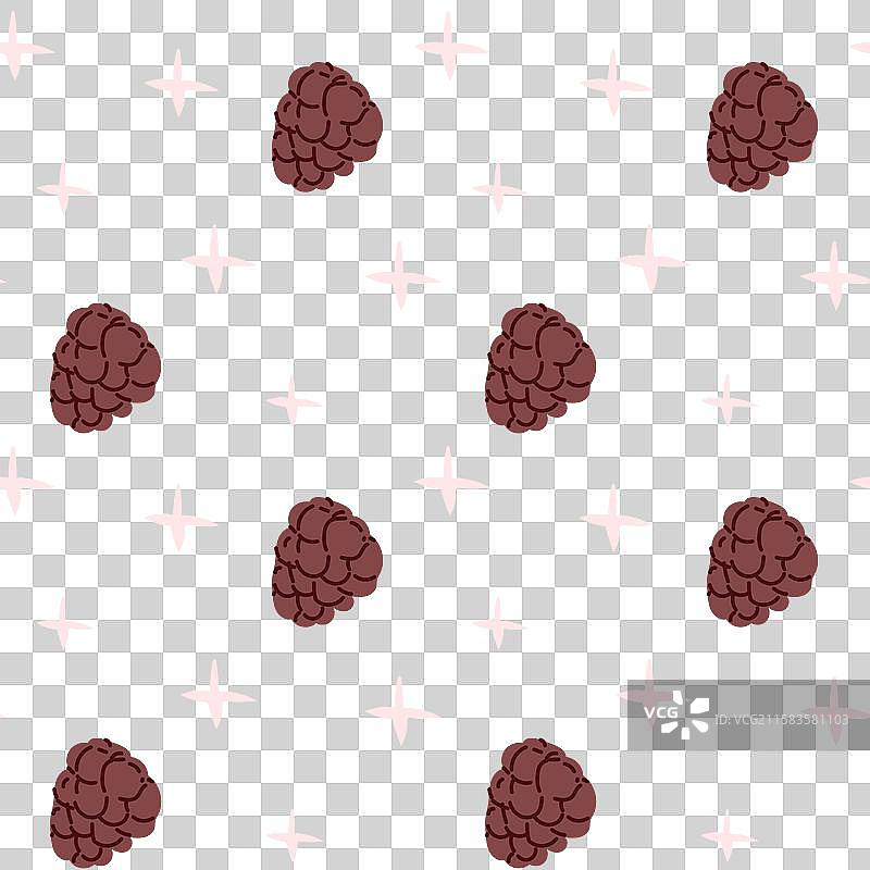 无缝图案，手绘黑莓图片素材