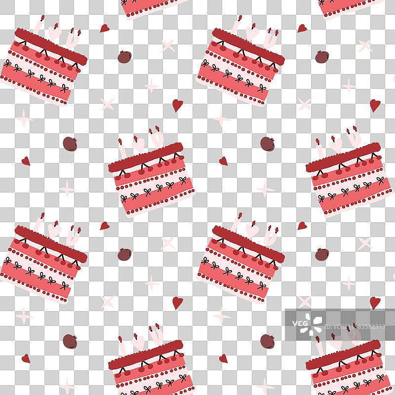 装饰生日蛋糕的无缝图案图片素材