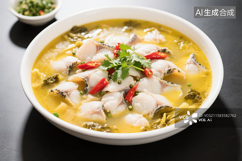 【AI数字艺术】中国美食金汤酸菜鱼图片素材
