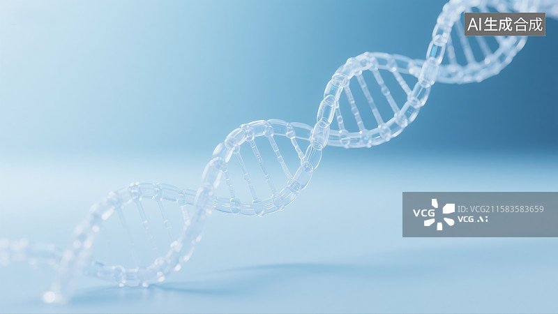 【AI数字艺术】双螺旋dna结构的医学科技背景图图片素材