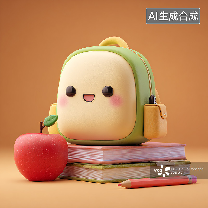 【AI数字艺术】3d卡通书包图片素材