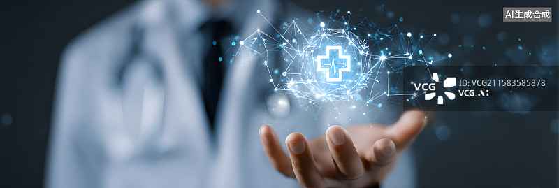 【AI数字艺术】医生展示医疗图标图片素材