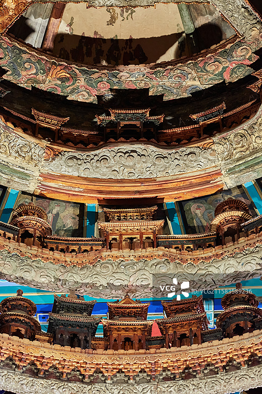 北京古代建筑博物馆隆福寺藻井局部古建筑特写图片素材