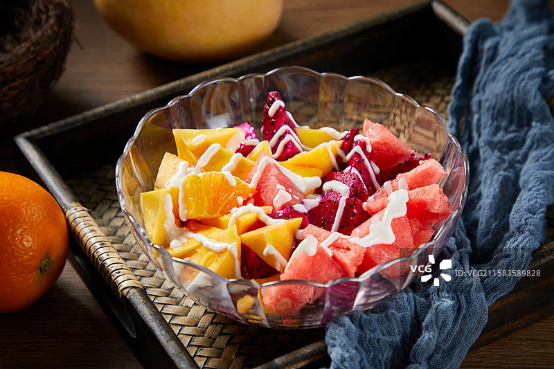 酸奶水果捞图片素材