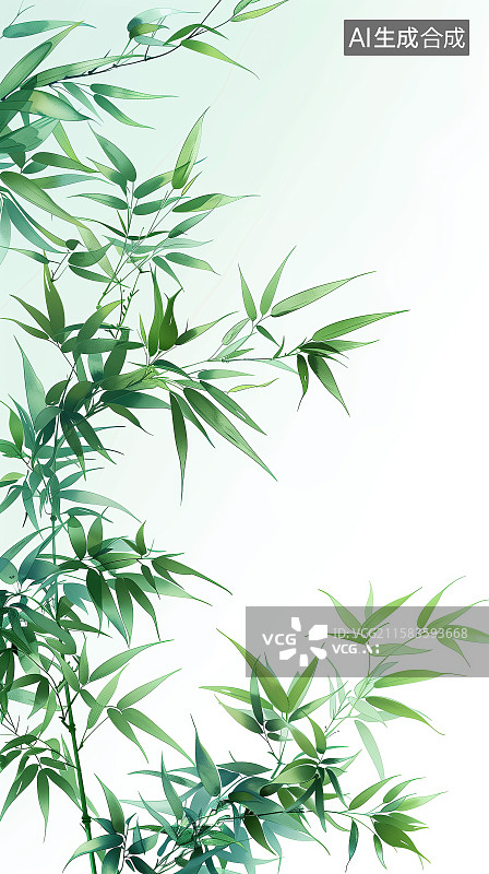 【AI数字艺术】清新竹叶，自然雅致图片素材