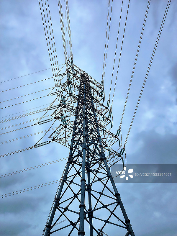 俯视高压电塔图片素材