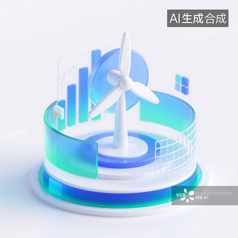 【AI数字艺术】3D金融图标插画图片素材