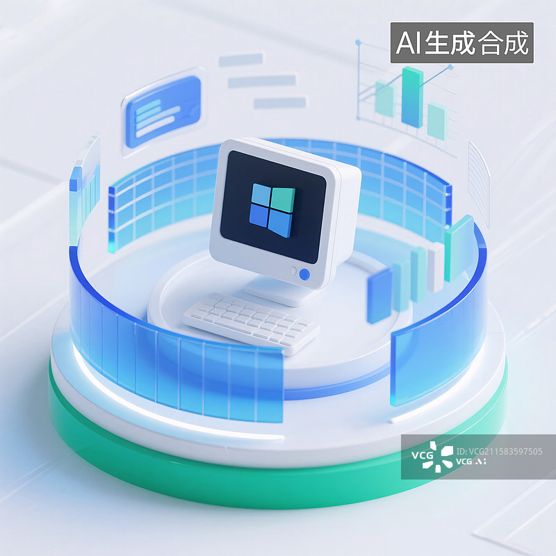 【AI数字艺术】3D金融图标插画图片素材