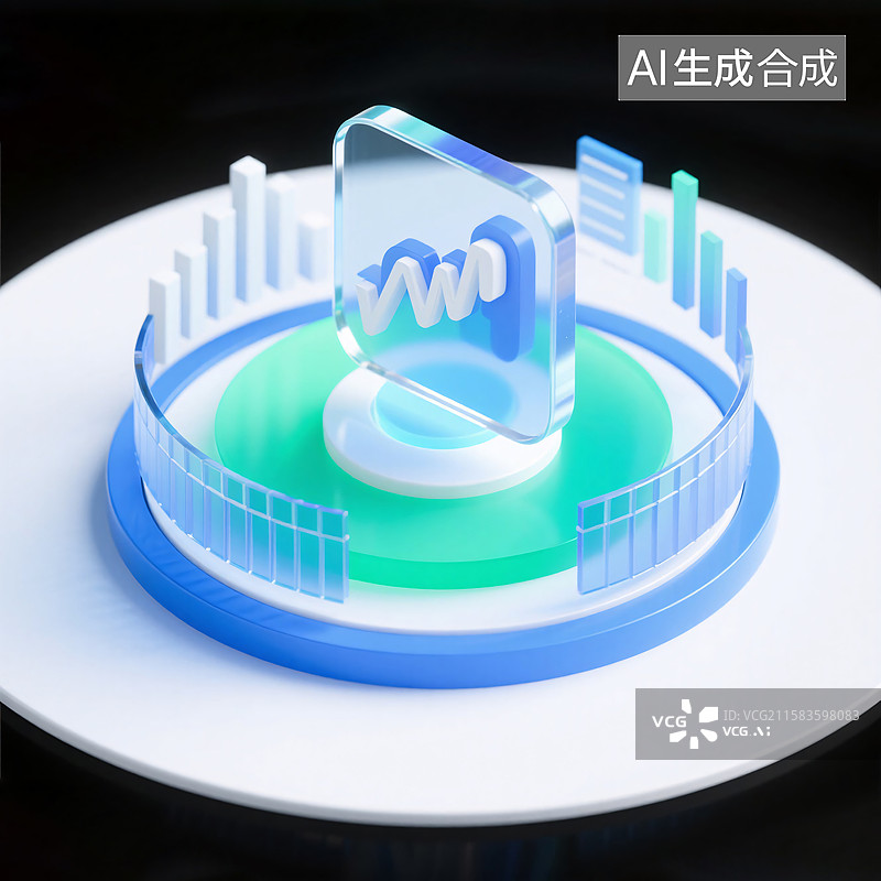 【AI数字艺术】3D金融图标插画图片素材