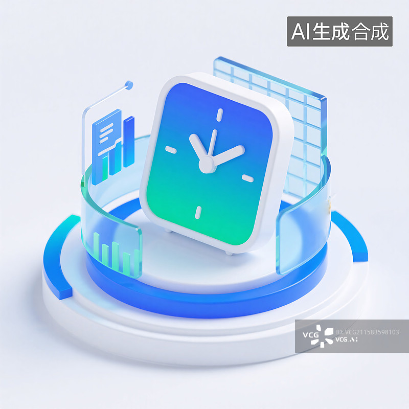 【AI数字艺术】3D金融图标插画图片素材