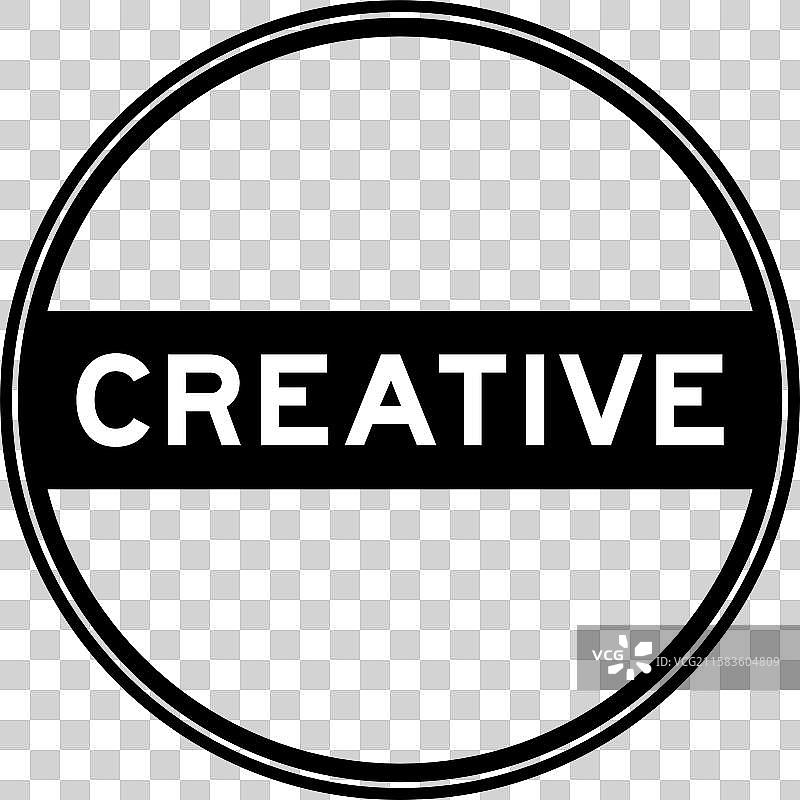 创意黑色圆形印章贴纸图片素材