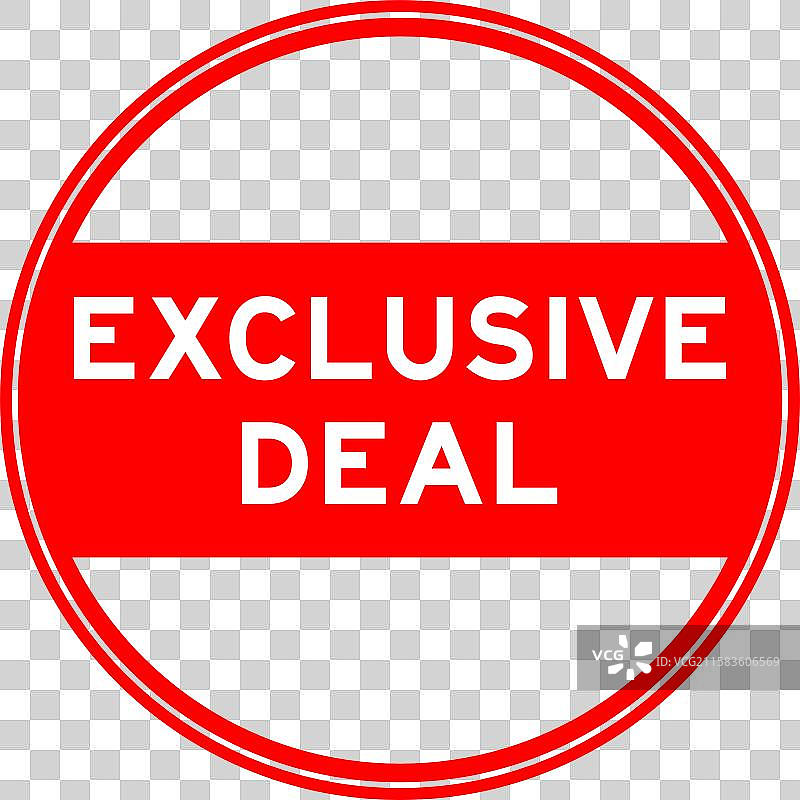 红色圆形印章贴纸，上面写着“独家”图片素材