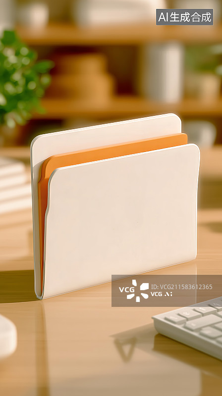 【AI数字艺术】办公桌上的极简文件夹图片素材