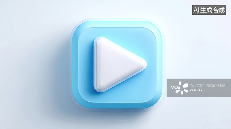 【AI数字艺术】播放按钮图标图片素材