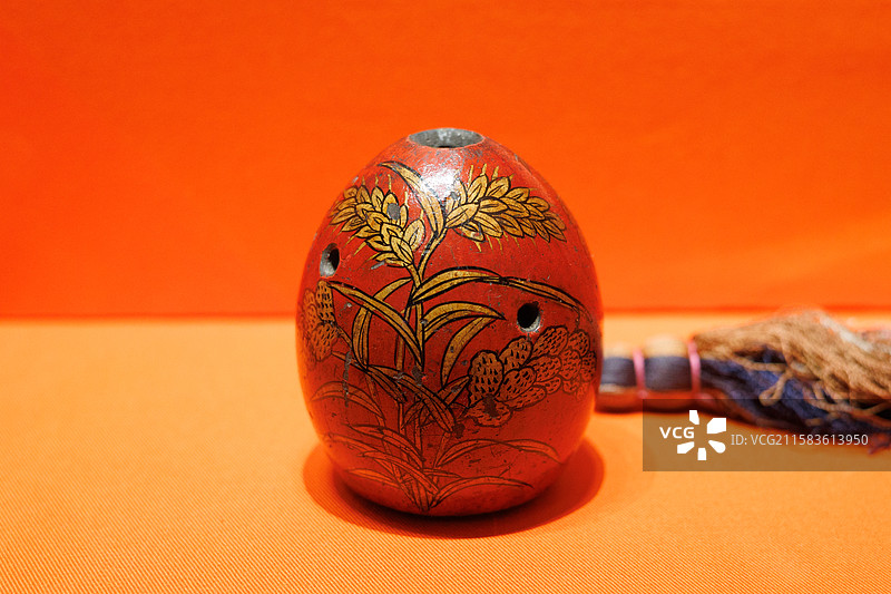 红漆描金埙，清代，沈阳故宫博物院藏图片素材