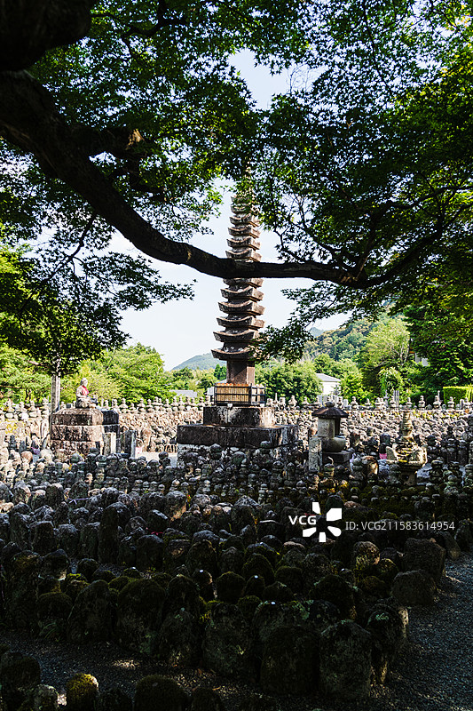 日本京都岚山化野念佛寺风光图片素材