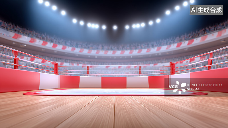 【AI数字艺术】3D体育场拳击场图片素材
