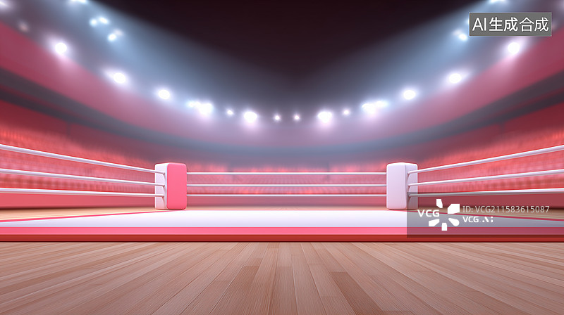 【AI数字艺术】3D体育场拳击场图片素材
