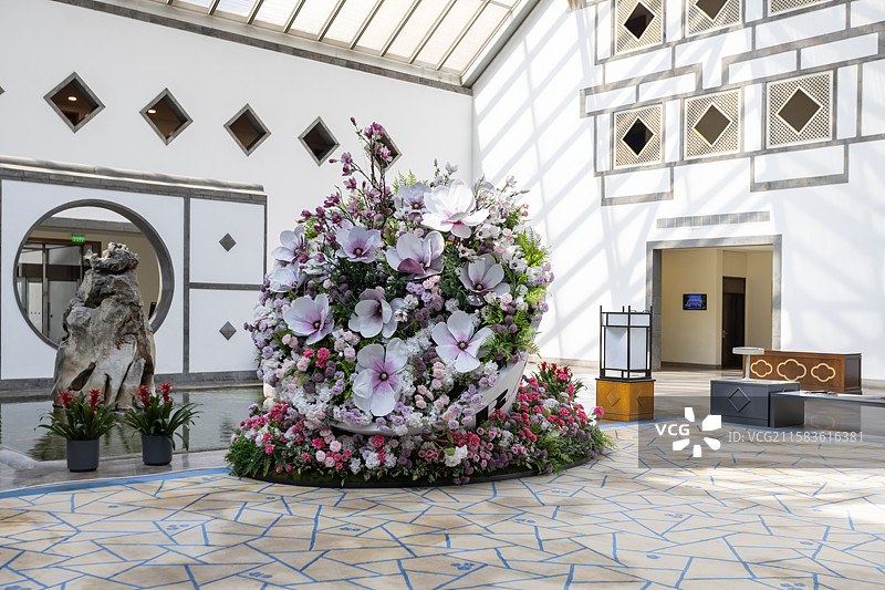 北京香山饭店大堂图片素材