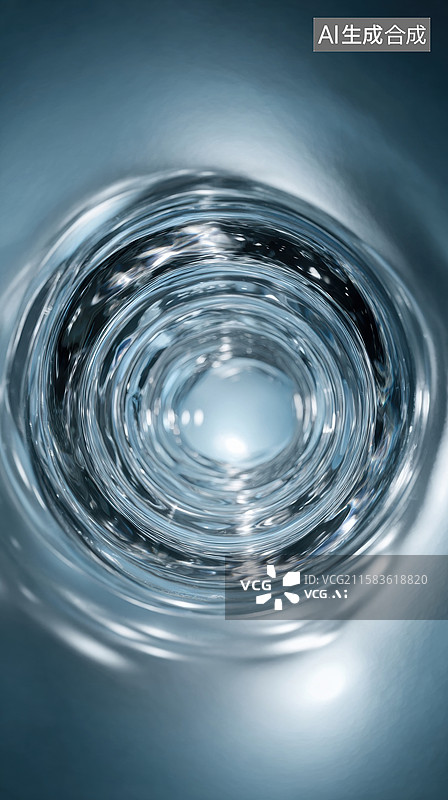 【AI数字艺术】水滴涟漪的特写镜头图片素材