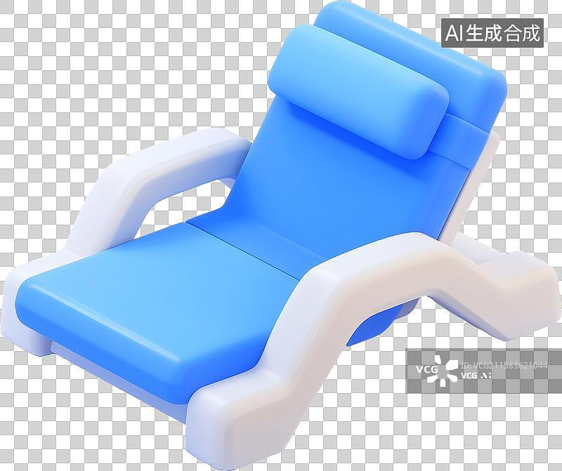 【AI数字艺术】一把蓝色躺椅图片素材