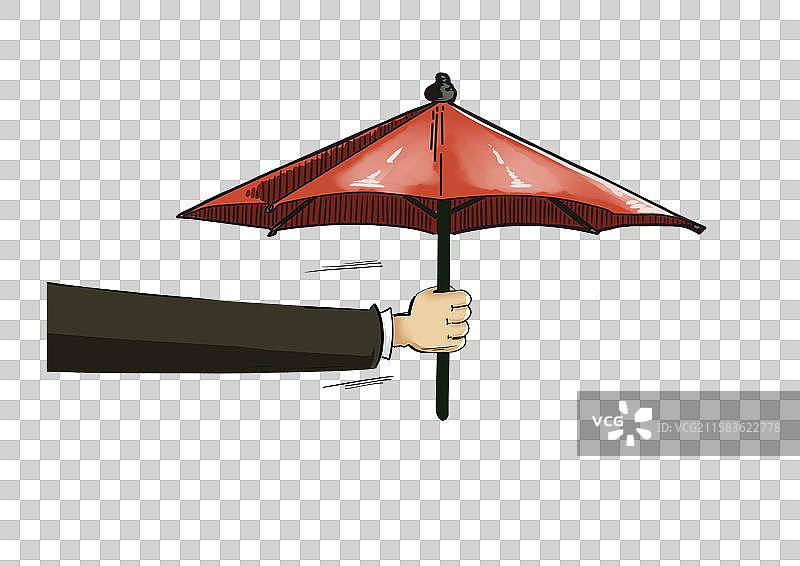 为他人撑伞手绘元素图片素材