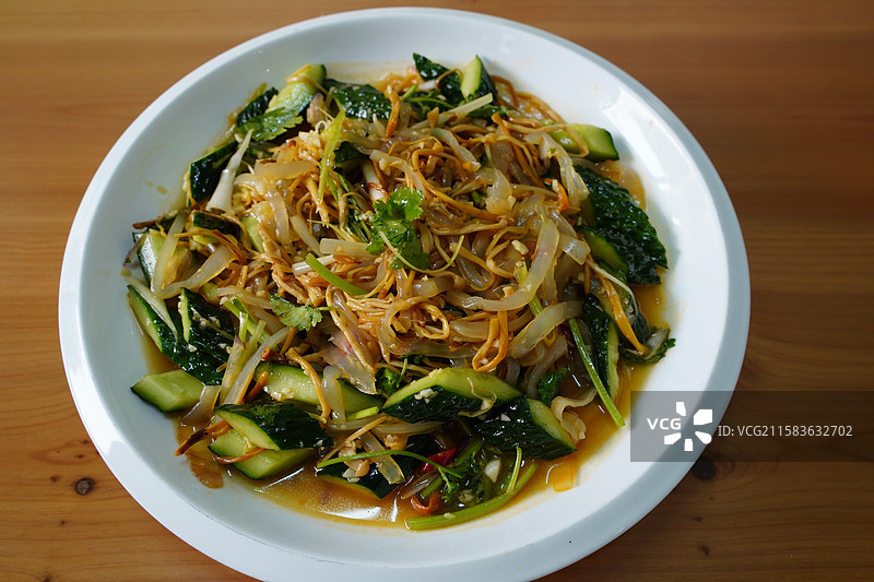 黄瓜拌海蜇丝图片素材