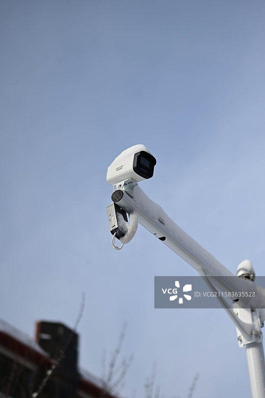 潍坊青州大雪之后户外监控图片素材